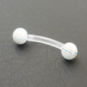Piercing arcade bleu, orange et blanc