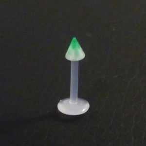 Piercing labret vert et blanc