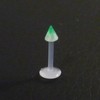 Piercing labret vert et blanc