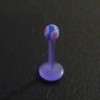 Piercing labret bleu, rose et blanc