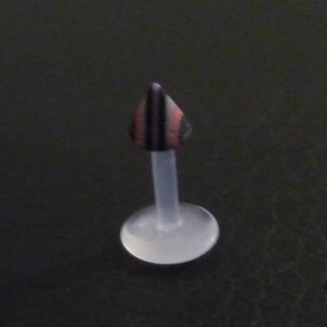 Piercing labret noir, orange et gris