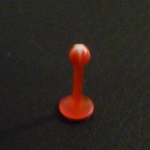 Piercing labret orange et blanc