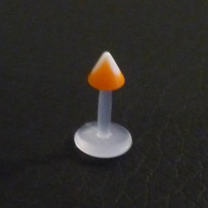 Piercing labret orange et blanc