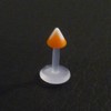 Piercing labret orange et blanc