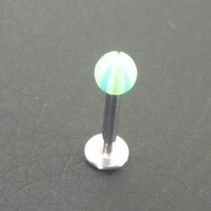 Piercing labret bleu, vert et blanc