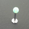 Piercing labret bleu, vert et blanc