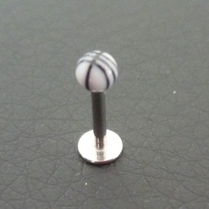 Piercing labret noir et blanc