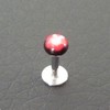 Piercing labret rouge, noir et blanc motif : lapin