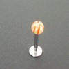 Piercing labret orange et vert