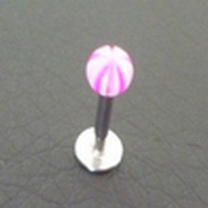 Piercing labret rose et blanc