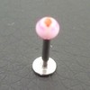 Piercing labret rose, rouge et blanc