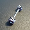 Piercing langue noir et blanc