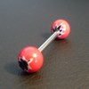 Piercing langue rouge et noir