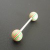 Piercing langue vert et rose