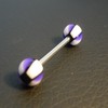 Piercing langue violet blanc et noir