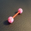 Piercing langue Rose et blanc