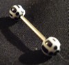 Piercing langue acier chirurgical noir et blanc