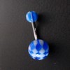 Piercing nombril bleu et blanc