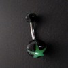 Piercing nombril noir et vert