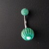 Piercing nombril vert et blanc