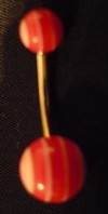 Piercing Nombril Acier chirurgical Rouge, rose et blanc