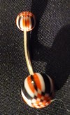 Piercing Nombril Acier chirurgical Blanc, Noir et Rouge