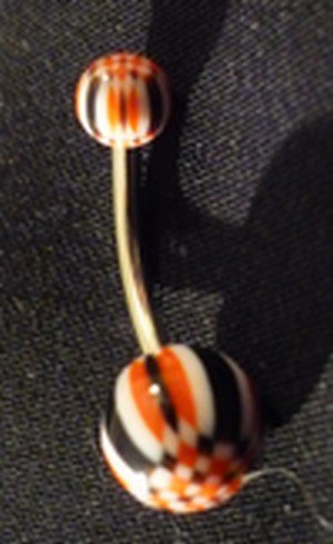 Piercing Nombril Acier chirurgical Blanc, Noir et Rouge