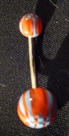 Piercing Nombril Acier chirurgical Bleu et rouge