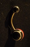 Piercing Nombril Acier chirurgical rouge noir et blanc