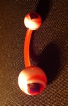 Piercing Nombril bioflex Oeuil Orange Bleu et Blanc